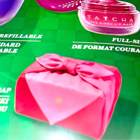 Tatcha Dewy Skin Care Set The Rice Wash/Kissu Lip Mask/Furoshiki Gift Wrap New - Picture 11 of 15